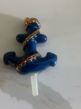 Nora Fleming Blue Anchor Charm with Gold Accents